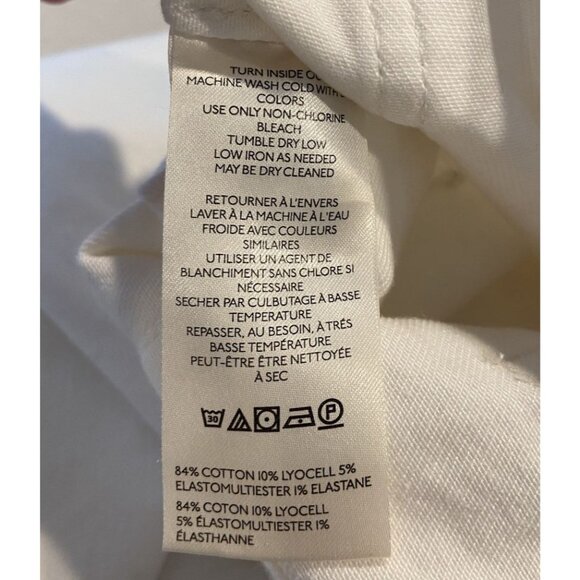 Maeve Anthropologie The Colette Jeans Wide Leg Embroidery Lace Hem Cream Red 28 - Picture 7 of 7